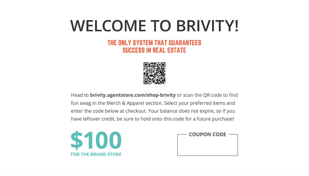 BRIVITY $100 Gift Certificate