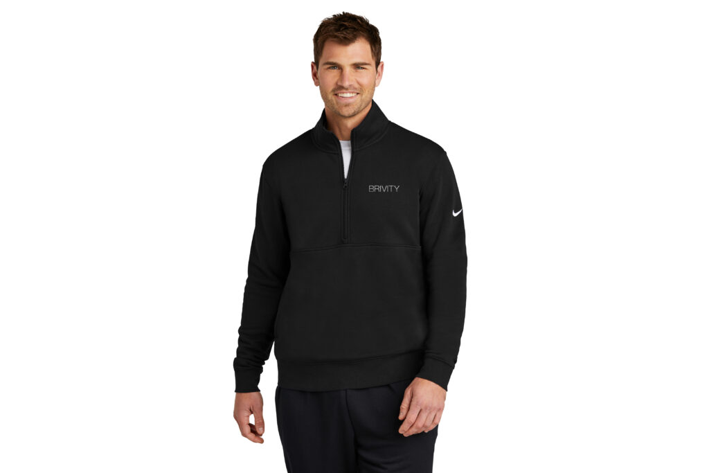BRIVITY| Nike Men's Club Fleece Sleeve Swoosh 1/2-Zip
